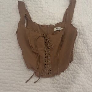 House of CB Brown Lace-Up Corset
